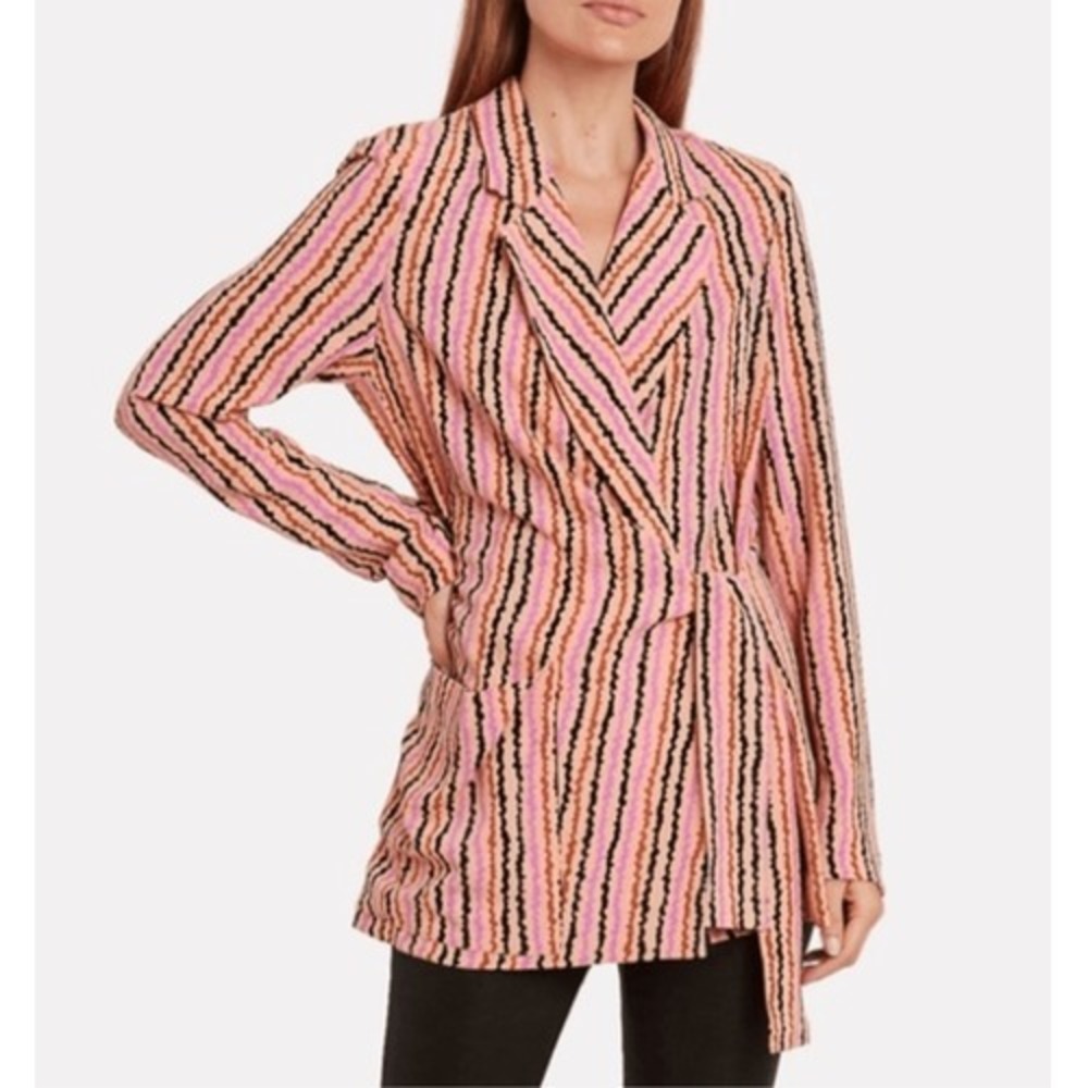 Hoffman Copenhagen Crepe Sylvie Wrap Blazer Ric-Rac Pattern Original Price $315